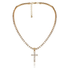 Load image into Gallery viewer, Gold Cross Pendant Necklace