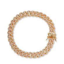 Load image into Gallery viewer, Cuban Link Anklet with Cubic Zirconia Stones (3 colors)