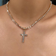 Load image into Gallery viewer, Gold Cross Pendant Necklace