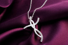 Load image into Gallery viewer, Silver Necklaces with CZ crystal Zircon stone pendants