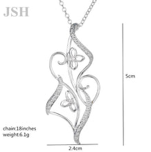 Load image into Gallery viewer, Silver Necklaces with CZ crystal Zircon stone pendants