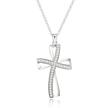 Load image into Gallery viewer, Silver Necklaces with CZ crystal Zircon stone pendants