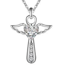 Load image into Gallery viewer, Silver Necklaces with CZ crystal Zircon stone pendants
