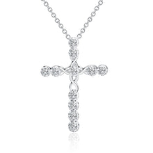 Load image into Gallery viewer, Silver Necklaces with CZ crystal Zircon stone pendants
