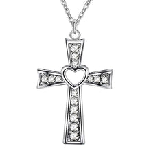 Load image into Gallery viewer, Silver Necklaces with CZ crystal Zircon stone pendants
