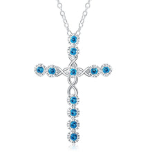 Load image into Gallery viewer, Silver Necklaces with CZ crystal Zircon stone pendants