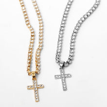 Load image into Gallery viewer, Gold Cross Pendant Necklace