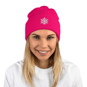 Snowflake Pom-Pom Beanie