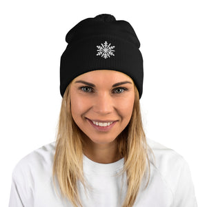 Snowflake Pom-Pom Beanie