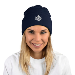 Snowflake Pom-Pom Beanie