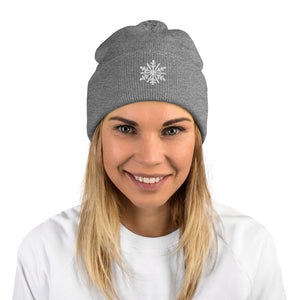Snowflake Pom-Pom Beanie