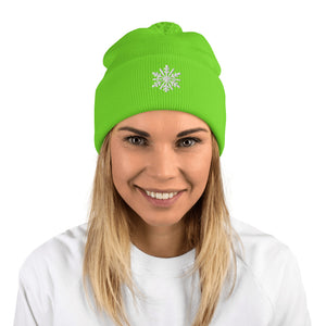 Snowflake Pom-Pom Beanie