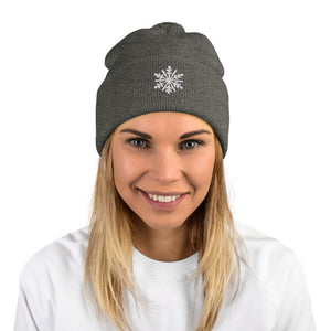 Snowflake Pom-Pom Beanie