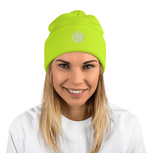 Snowflake Pom-Pom Beanie